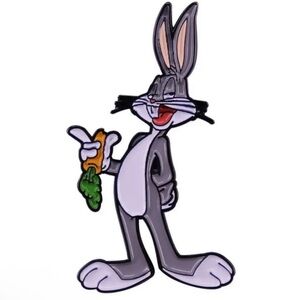 Looney Tunes Character Enamel Metal Pin, Bugs Bunny With Carrot What's Up, Doc?